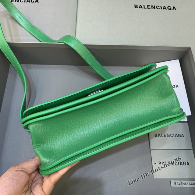 Balenciaga專櫃爆款大號牙籤紋綠肩背包 巴黎世家新款Gossip bag斜挎包 fyj1313